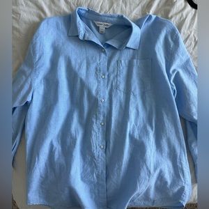 BLUE BOYFRIEND FIT Button down shirt